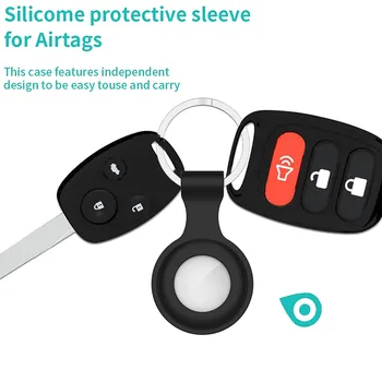 Za Apple Airtags Tekoči Silikon Zaščitni Rokav Zaščito Rokav Sponke Za Apple Lokator Tracker Anti-izgubljeno Napravo Keychain