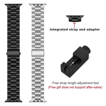 Za Apple Watch Band Serije 6 44 mm 40 mm Watchband za iWatch se 42mm 38 mm Povezavo Črna Srebrna, Modra Kovinski, iz Nerjavnega Jekla, Trak