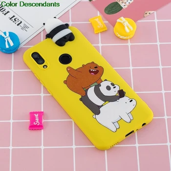 Za Coque Huawei Psmart 2019 POT LX3 L21 L23 Primeru Zajema 3D Cartoon Panda Samorog za Primer Etui Huawei P Smart 2019 Zadnji Pokrovček