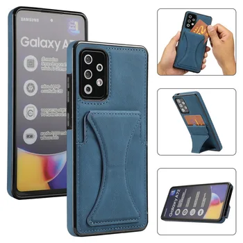 Za Galaxy A52 A72 A32 A51 A71 A50 Primeru denarnice, mobilni Samsung S21 Ultra S20 Telefon primeru PU Usnje Silikonski Kartico v Režo za Stojalo