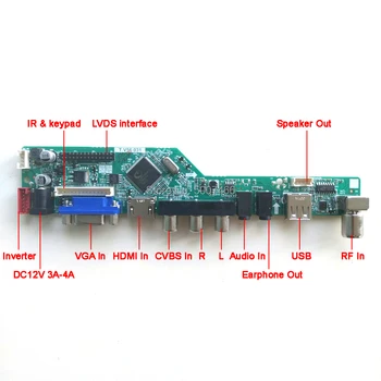 Za HSD150PX17-A00/A05 1CCFL 30Pin LVDS VGA AV USB RF LCD-prikazovalniku Daljinskega+Inverter+tipkovnica T. V56 krmilnik odbor Kit