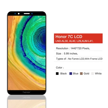 Za Huawei Honor 7C Prikaz na Zaslonu na Dotik Zamenjava Za Čast 7A Pro LND-AL30 LND-AL40 Mobilni Telefon, Lcd, Z Okvirjem Skupščine