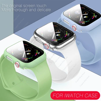 Za iwatch 5 6 MP 40 mm Kaljeno Steklo ohišje Za apple watch 6 44 mm 40 mm iwatch primeru 5 6 Screen Protector+pokrov odbijača Dodatki
