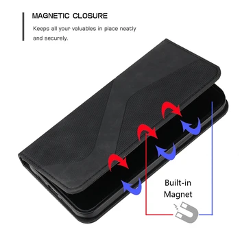 Za Moto G30 G10 Moč Magnetnega Usnjena torbica za Moto Rob S E6 Igrajo Plus E6S 2020 Primeru Luksuznih Flip Denarnico, Telefon Kritje Capa Moški