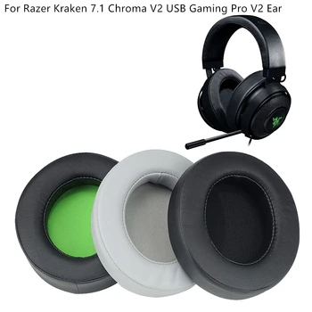 Za Razer Kraken 7.1 Pro V2 1 Par Zamenjava Beljakovin Usnja & spominske Pene Gaming Slušalke Uho Blazine Earmuff Glavo pramen