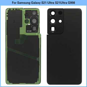 Za Samsung Galaxy S21 Ultra G998 Baterije Hrbtni Pokrovček Ohišja Primeru Zadnja Vrata S21Ultra S Kamero Okvir Objektiv Lepilo Zamenjava