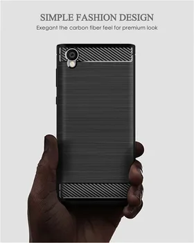 Za Sony Xperia L1 Luksuzni Ogljikovih Vlaken Kože Polno Mehko Silikonsko Pokrov Primeru Za Sony L1 L 1 Sony G3311 G3312 G3313 Telefon Primerih