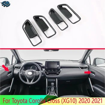 Za Toyota Corolla Križ (XG10) 2020 2021 Ogljikovih Vlaken Slog Notranja Vrata Ročaj Kritje Ujeti Skledo Trim Vstavite Ploščo Okvir Okrasimo