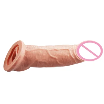 Za Večkratno Uporabo Kondomov Penis Rokav Dick Dildo Penis Širitve Zamudo Izliv Adult Sex Igrače Za MenSoft Silikonski Penis Extender
