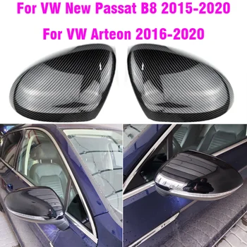 Za VW Passat B8, Kape 2016 2017 2018 2019 2020 Črni Strani Zrcalne Prevleke (Glossy Black Pearl) Za Ogljikovih Vlaken Barve