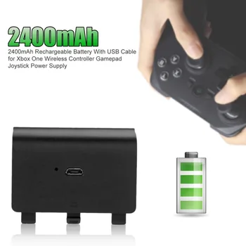 Za Xbox Eno Gamepad 2400mAh Baterija za Polnjenje Z USB Kablom Za Xbox En Brezžični Krmilnik Palčko Napajanje 1 ali 2