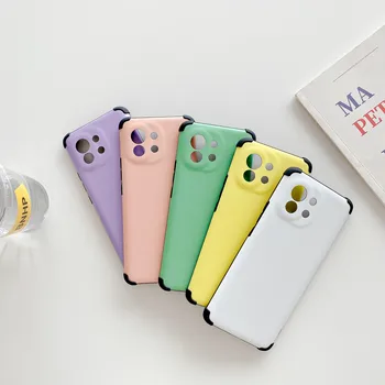 Za Xiaomi 11 Lite 4G Primeru Shockproof Candy Barve Silikonski Primeru Telefon Za Xiaomi Mi 11 Pro Lite 2021 Mi11 Mehko TPU Pokrov