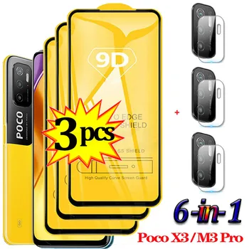 Za Xiaomi Poco M3 Pro 5G Kaljeno Steklo Pocco M3 Pro Steklo+Objektiv Film Litte Poco X3 Pro F3 Zaslon Patron Poco M3 Pro Očala