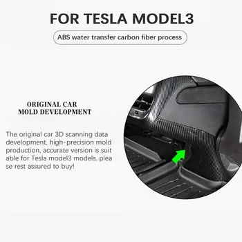 Zadaj Klimatska Naprava Prezračevalni Odprtini Anti Kick Trim Kritje Za 2017-2020 Tesla Model 3 Notranjo Opremo Iz Ogljikovih Vlaken Tiskanje