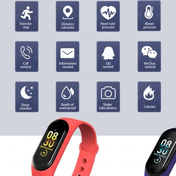 ZARKS M4 Pametna Zapestnica, Moški in Ženske, Zdravje Tracker Srčni utrip Odkrivanje Teče Pedometer Bluetooth Nepremočljiva športen bedeti