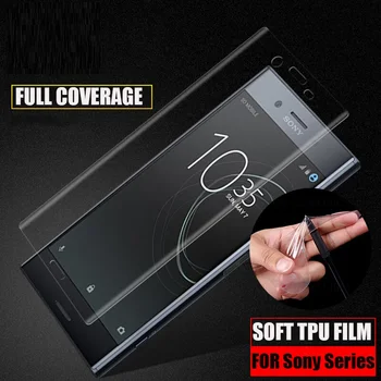 Zaslon Patron Hydrogel Film Za Sony Xperia 1 10 10Plus XA1 XA1 Ultra XZ1 Kompakten XA2 Polno Kritje Zaščitni Film Ni Stekla