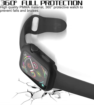Združljiv Apple Gledati Serije 5 Primer s Screen Protector 44 mm Slim Stražar Tanek Bumper Polno Zajetje Težko Kritje za iwatch4 40 mm