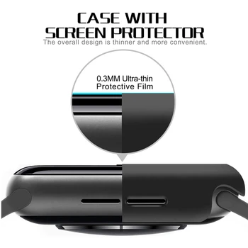 Združljiv Apple Gledati Serije 5 Primer s Screen Protector 44 mm Slim Stražar Tanek Bumper Polno Zajetje Težko Kritje za iwatch4 40 mm