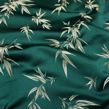 Zelena bambusa vzorec jacquardske damasta tkanine za DIY šivanje mozaik Plašč Obleko, Krilo, blazine, zavese, tapetništvo