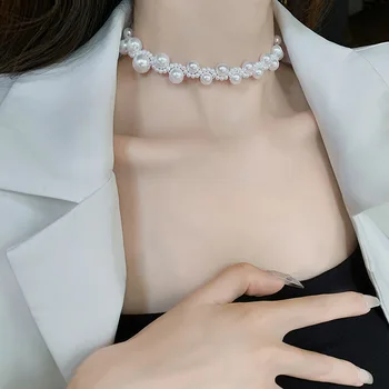 Zeojrlly Ženske Chokers Ogrlice Klasičen O verigi Pearl, Povsem Preprosta Modna korejski Nakit Za Ženske Ogrlica