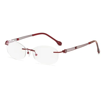 ZIROSAT 52008 Zlitine Rimless Diamantno Rezanje Ženska Očala Okvir Optičnega Recept Očala Ženska Očala Moda