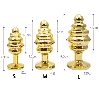 Zlati majhne, srednje velikih velikosti 3 sklop srce nit Kovinski Analne kroglice butt plug 12 nakit BDSM Spol igrača za moški ženski