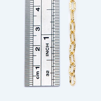 Zlato Kabel Verige, Ovalne Povezavo Velikost 3.3x7mm, 18K pozlačeni Medenina Verige Za DIY Nakit, Izdelava Pribor / 1 Meter=3.3 ft