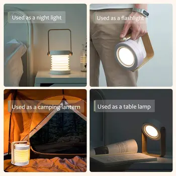 Zložljivi Dotik Zatemniti Branje LED Noč Luč Prenosna Svetilka Svetilka USB Polnilne za Otroke, Otroci Darilo ob Postelji Spalnica