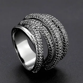 Zlxgirl modni nakit za ženske in moške jet Cirkon baker prst prstani, nakit, visoka poročni prstan najboljši par anel aneis bijoux