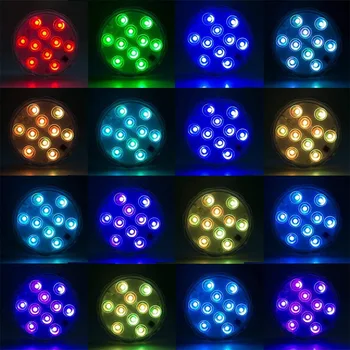 Zunanji 16 Barv Podvodna Luč, 10 LED priseska za Ribnik, Vodnjak Vaza Vrt, Bazen Podvodni Nočna Lučka