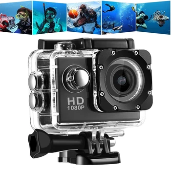 Zunanji delovanje Fotoaparata pod vodo Mini Šport Kamere 30 M Nepremočljiva 2,0-Palčni Zaslon Čelada DV Video Snemanje Z Cam Oprema