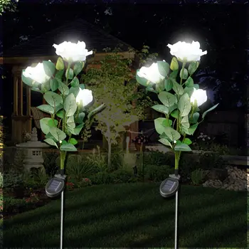 Zunanji Solar Powered LED Luči Nepremočljiva Rose Cvet Vložek Svetilko Enostavno za Namestitev za Dom, Vrt, Dvorišče Travnik Pot okrasite