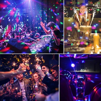Zvok Vključen Obračanje Disco Krogla Luči 4W LED RGB Club Party DJ Svetlobo Daljinskega upravljalnika Laserski Projektor Lučka Fazi Poroko Dekor