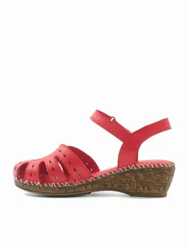 Ülkü Yaman Zbirka - Rdeče Žensk Pravega Usnja Sandali 2020 Ženske Sandale Poletni Čevlji Modelov ženskih Čevljev