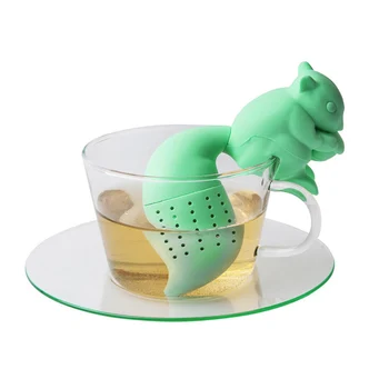 Čaj Infuser Silikonski Srčkan Veverica Hippo Mačka Obliko Čaj Aparat Vrč Filter Čajnik Teabags Drinkware Svoboden Listov Difuzor Čajne Vrečke