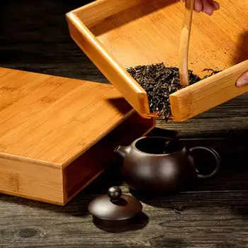 Čaj Škatla za Shranjevanje Predal Vrsta Bambusa Vrečke za Čaj Listi Torto Organizator z Zaporno Pokrov Listi Imetnik Doma Hotel