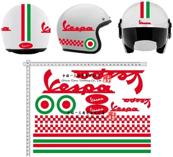 Čelada nalepke, Primerne za GamesMonkey Čelada Casco Kit Vespa Rosso ROT Italia helma Viny Polirano, rdeča