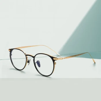 Čistega Titana Krog Očal Okvir Optičnega Okvirji Unisex Očala Retro Očala na Recept Moški Ženske kratkovidnost okvirji