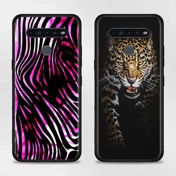 Črna Mehka Primeru za LG K40 K40s K41s K50s K51s K61 G6 G7 G8 ThinQ Q51 Q60 Q61 Q70 Kritje Tiger, Leopard, Tiskanje Panther Telefon Lupini