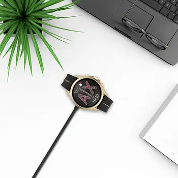 Črno Bel 1m Polnilnik USB2.0 Napajalni Kabel Kabel Za Emporio Armani Smartwatch Pametne Ure Polnjenje Baze Dodatki