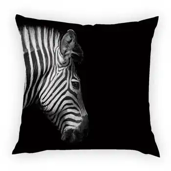 Črno-Bele Fotografije Živali Vzorec Blazine Pokrov Rhino Zebra, Žirafa Breskev Kože, Tiskanje Doma Dekor Vrgel Blazino 45*45 cm