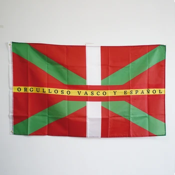 Španija Zastavo baskiji in španiji, Baskovske in španske ponos 100D Poliester 3x5FT 90x150cm Banner z Medenina Grommet