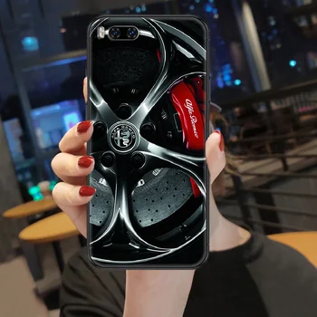 Šport Avto Alfa Romeo primeru Telefon Za Xiaomi Mi Max Opomba 3 A2 A3 8 9 9T 10 Lite Pro 3D Ultra black prime luksuzni vodoodporni umetnosti