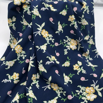 Štiri-sided (obojestransko), Elastični Šifon Tkanine Motno Cvetlični Tiskane Tkanine za Obleko Srajco Šivanje Cvet, ki Jih Meter Poletje 300cmX150cm
