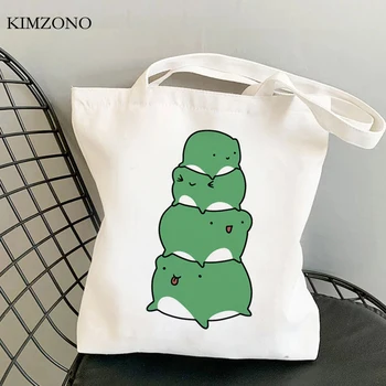 Žaba nakupovalno vrečko recikliranje vrečko za večkratno uporabo bolso shopper tote platno vrečko sacola sac cabas sacolas