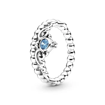 Ženske 925 Sterling Srebrni Prstan Čare Velik Roza Srce Moda Luna Crystal Ring Za Ženske Svate Nakit