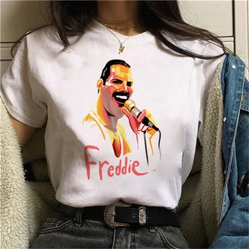 Ženske Grafični Skali Vrh Tees Moda Kraljica Tshirt Ženske Freddie Mercury Kraljica Band Majica s kratkimi rokavi Ženske Harajuku Vintage T-shirt