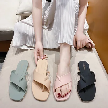 Ženske Japonke Sandali 2021 Nov Modni Copate Poletni Čevlji Za Ženske Leni Prosti Čas Sandali Počitnice Plaže Ravno Mehke Copate