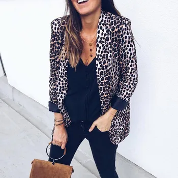 Ženske Modne Ženske Jakne Seksi Leopard Kača Tiskanja Dolg Rokav Jakne 2021 Spomladi Jeseni Obleko Za Delo Urada Lady Slim Outwear