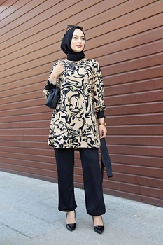 Ženske muslimanskih dvojno Abaya obleka ohlapno Nidha long sleeve solid color Dubaj turčija Islamska oblačila tam kaftan obleko skromne obleke